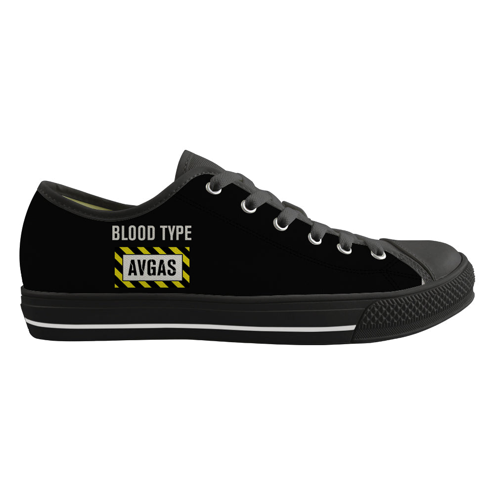 Blood Type AVGAS Designed Canvas Shoes (Men)