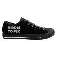 Thumbnail for Born To Fix Airplanes Designed Canvas Shoes (Men)