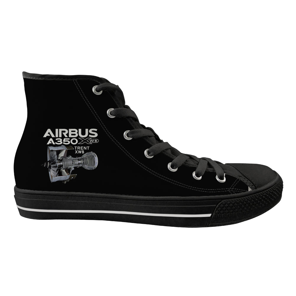 Airbus A350 & Trent Wxb Engine Designed Long Canvas Shoes (Women)