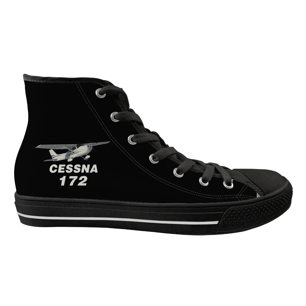 The Cessna 172 Designed Long Canvas Shoes (Women)