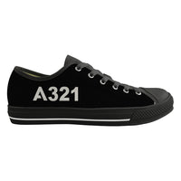 Thumbnail for A321 Flat Text Designed Canvas Shoes (Women)