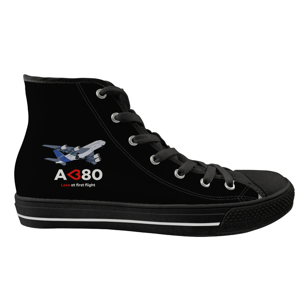 Airbus A380 Love at first flight Designed Long Canvas Shoes (Men)