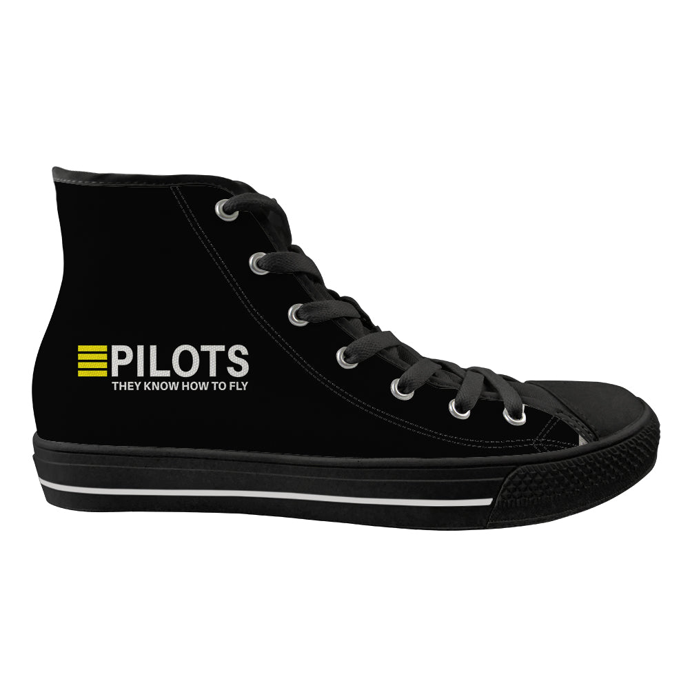 Pilots They Know How To Fly Designed Long Canvas Shoes (Men)