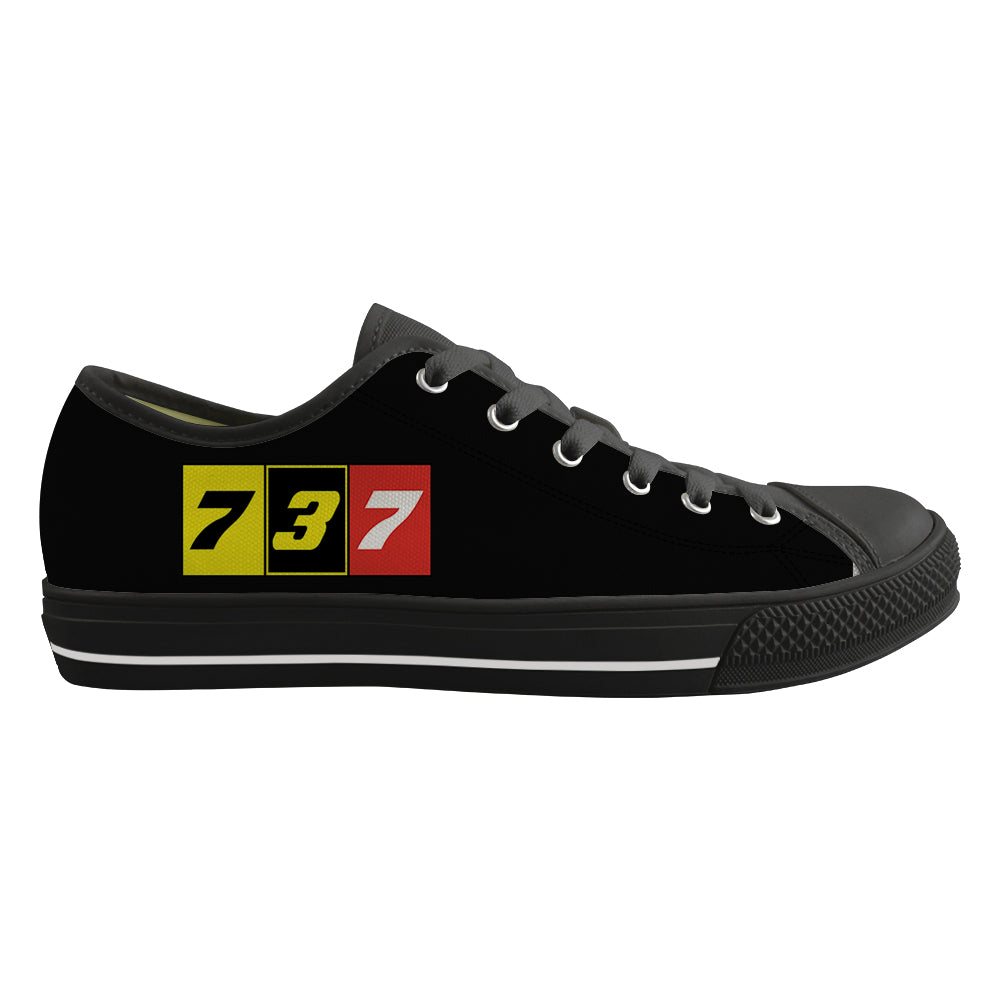 Flat Colourful 737 Designed Canvas Shoes (Men)