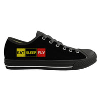 Thumbnail for Eat Sleep Fly (Colourful) Designed Canvas Shoes (Men)