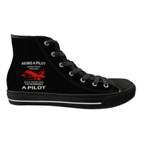 Thumbnail for If You're Cool You're Probably a Pilot Designed Long Canvas Shoes (Women)