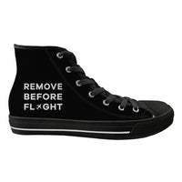 Thumbnail for Remove Before Flight Designed Long Canvas Shoes (Women)