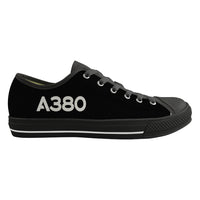 Thumbnail for A380 Flat Text Designed Canvas Shoes (Women)