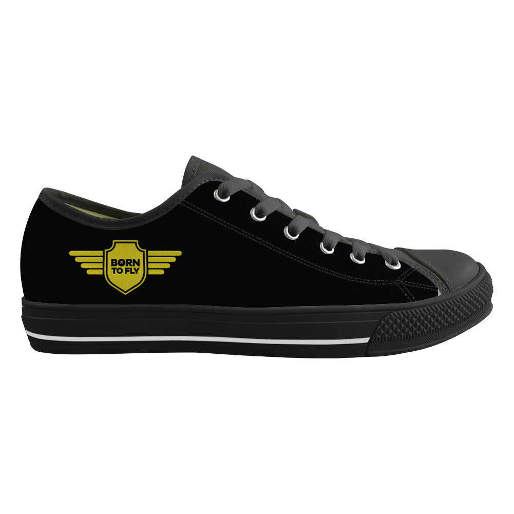 Born To Fly & Badge Designed Canvas Shoes (Men)