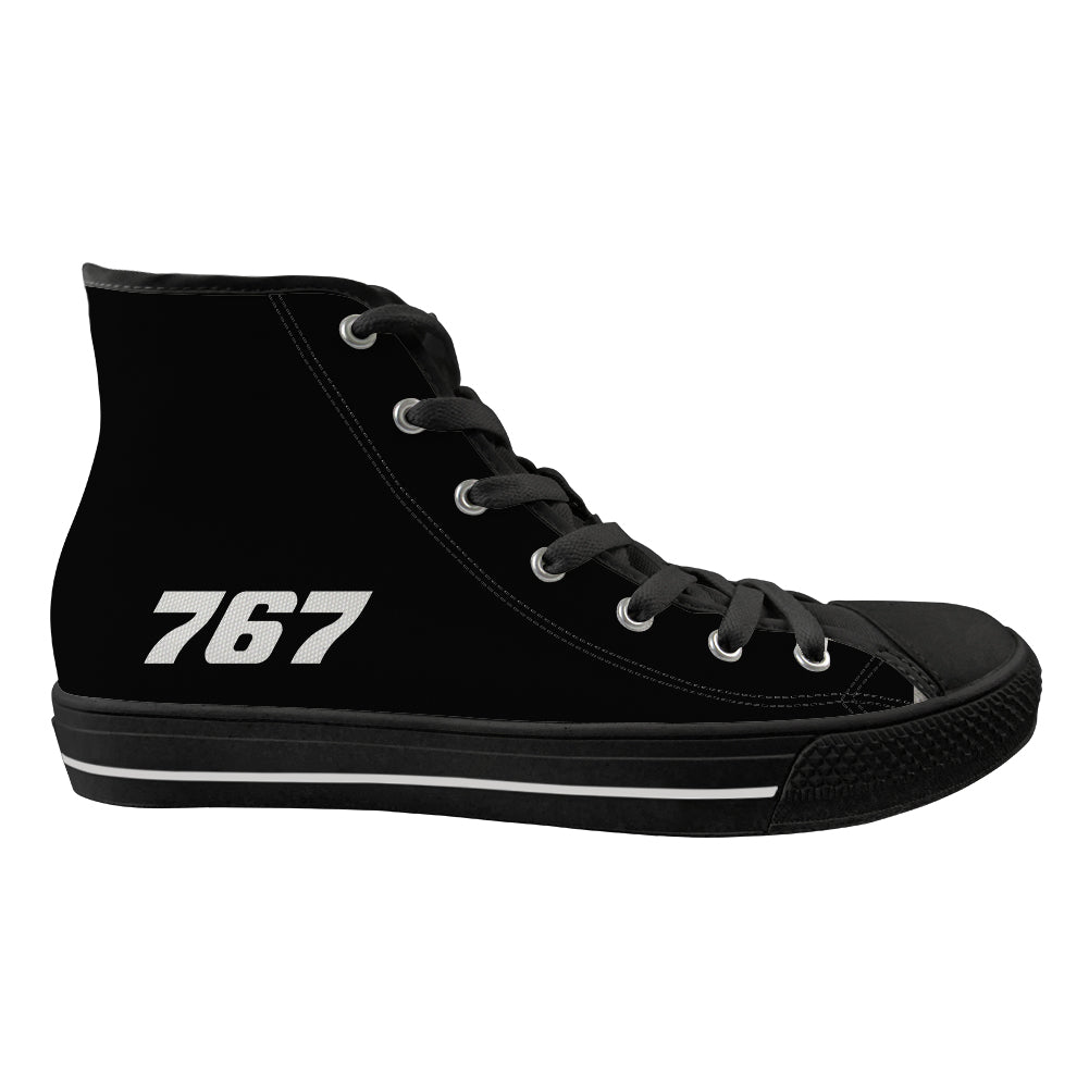 767 Flat Text Designed Long Canvas Shoes (Men)