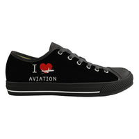 Thumbnail for I Love Aviation Designed Canvas Shoes (Men)