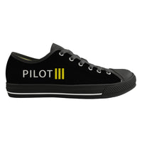 Thumbnail for Pilot & Stripes (3 Lines) Designed Canvas Shoes (Men)