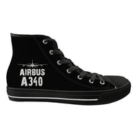 Thumbnail for Airbus A340 & Plane Designed Long Canvas Shoes (Women)