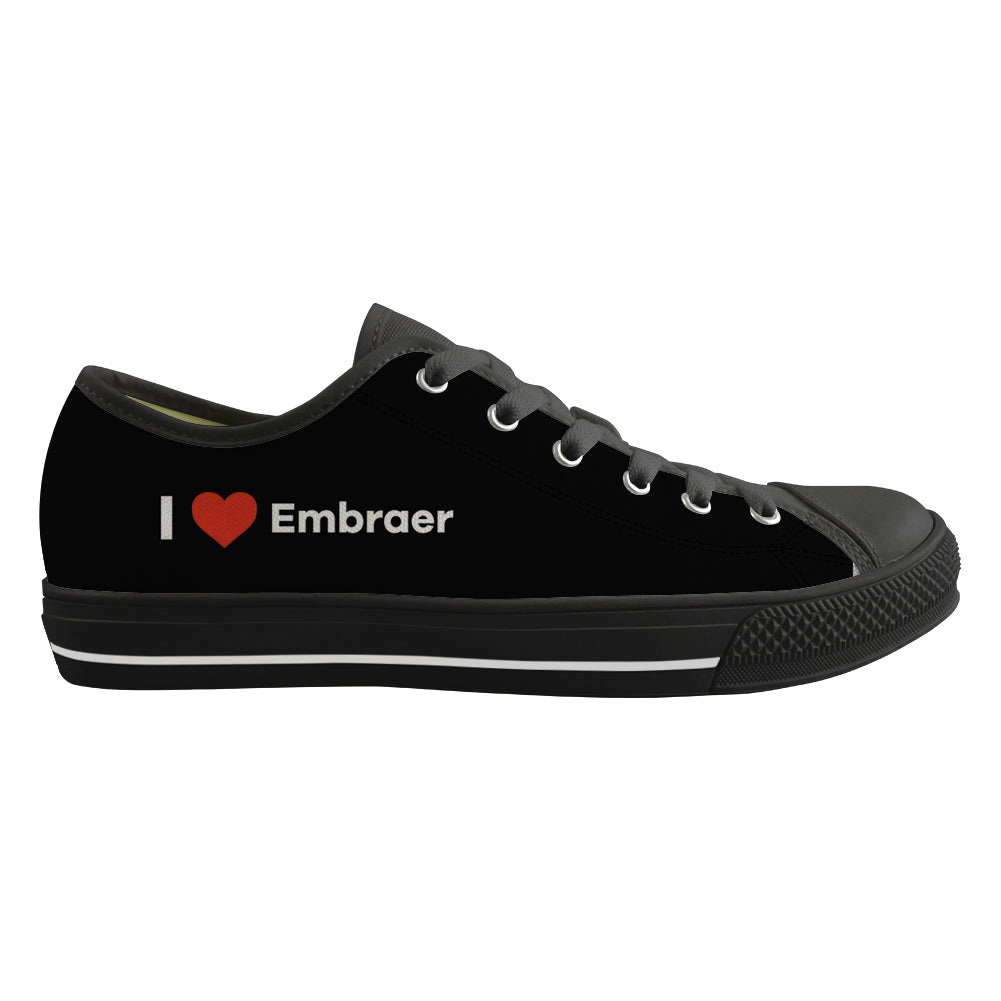 I Love Embraer Designed Canvas Shoes (Men)
