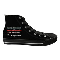 Thumbnail for I Fix Airplanes Designed Long Canvas Shoes (Men)