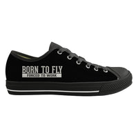 Thumbnail for Born To Fly Forced To Work Designed Canvas Shoes (Women)