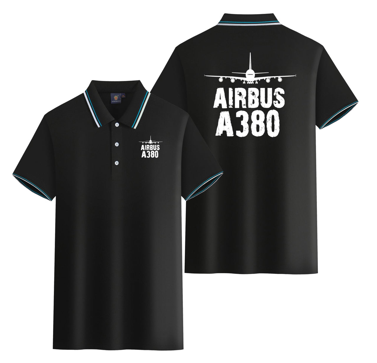 Airbus A380 & Plane Designed Stylish Polo T-Shirts (Double-Side)