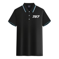 Thumbnail for 757 Flat Text Designed Stylish Polo T-Shirts