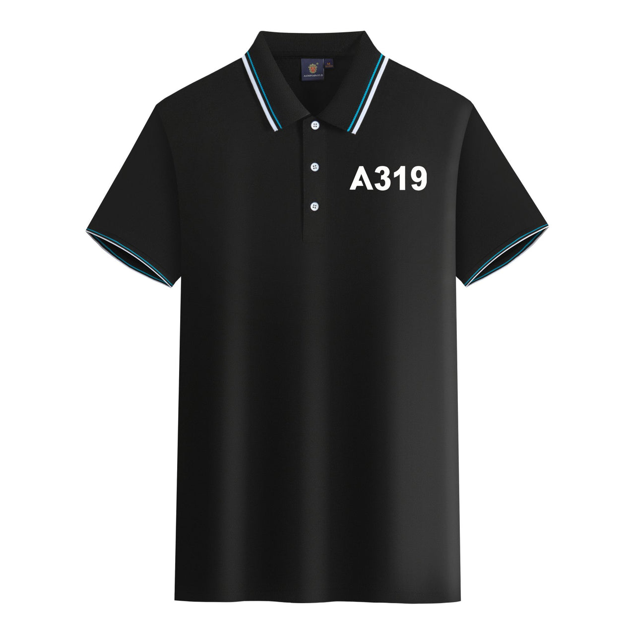 A319 Flat Text Designed Stylish Polo T-Shirts