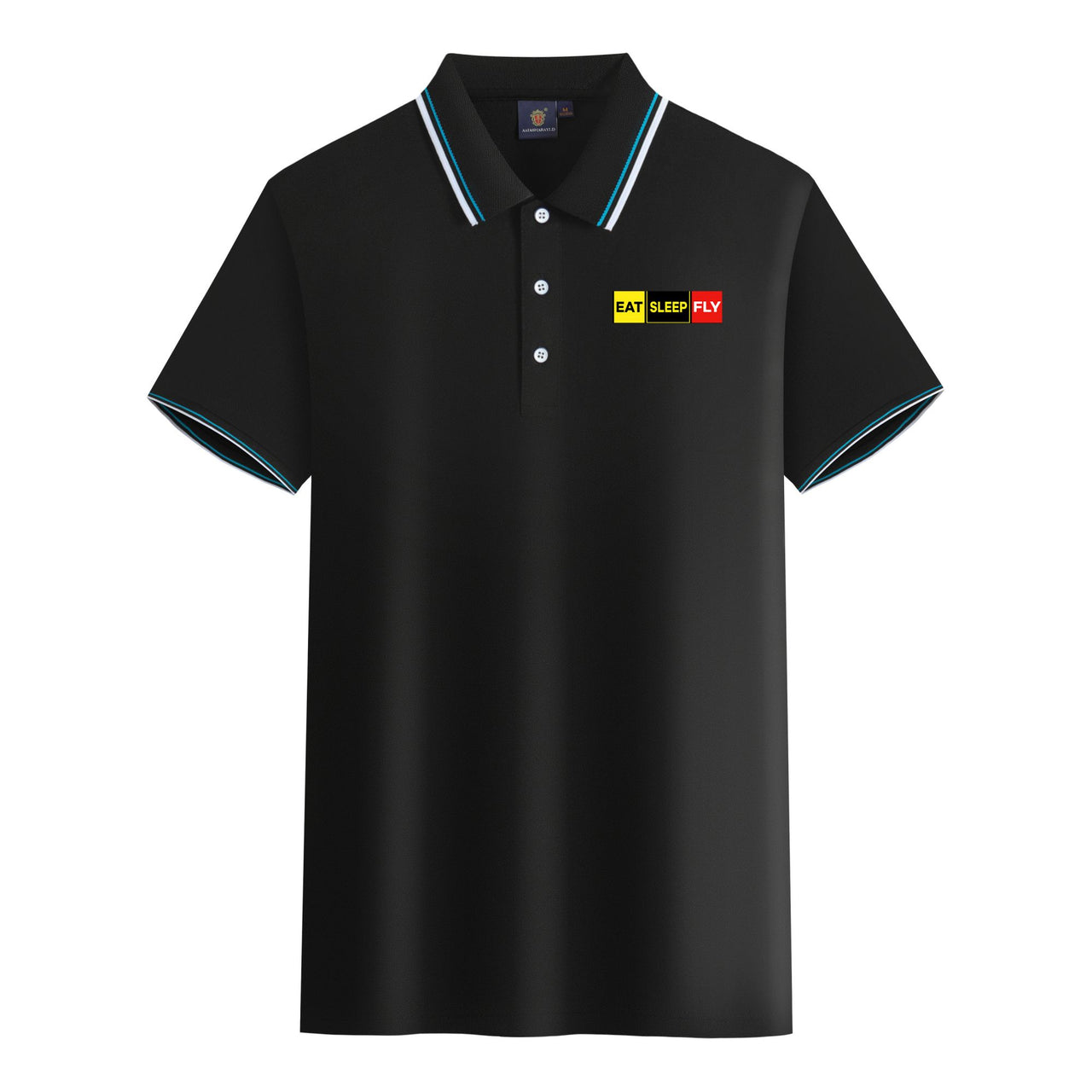Eat Sleep Fly (Colourful) Designed Stylish Polo T-Shirts