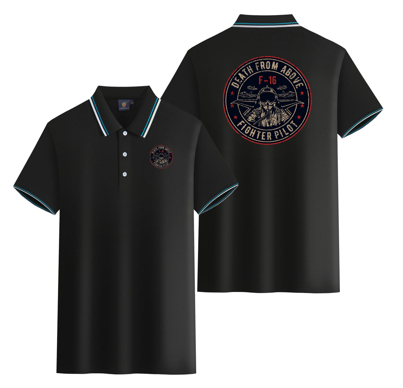 Fighter Jet 16 - Death From Above Designed Stylish Polo T-Shirts (Double-Side)