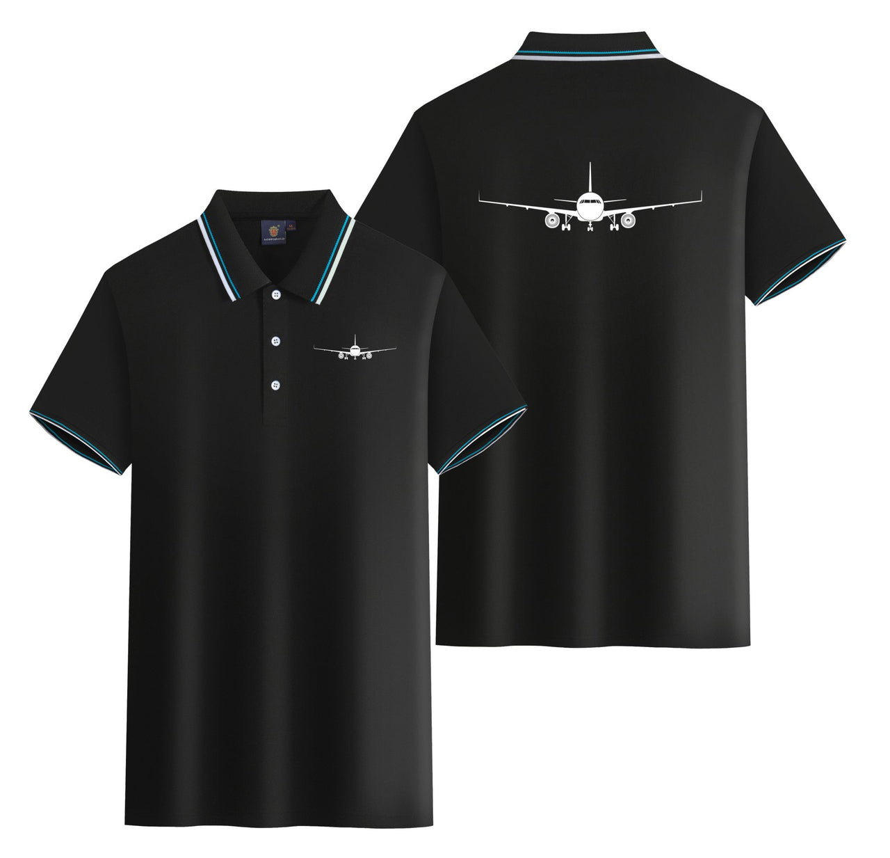 Airbus A320 Silhouette Designed Stylish Polo T-Shirts (Double-Side)