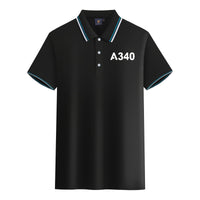 Thumbnail for A340 Flat Text Designed Stylish Polo T-Shirts