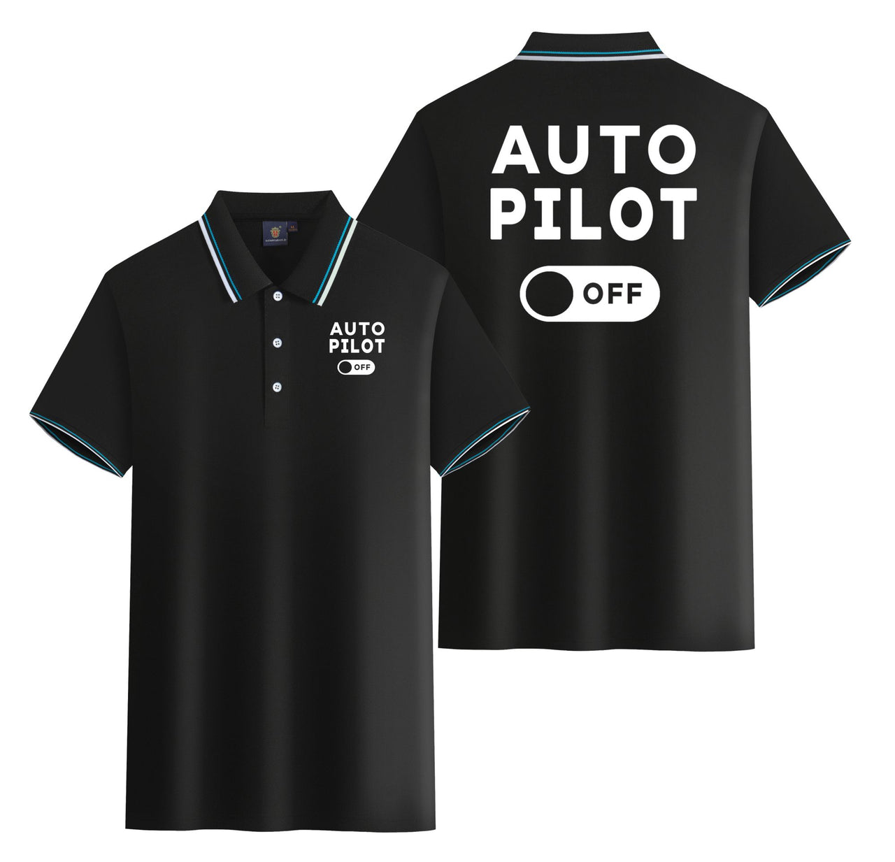 Auto Pilot Off Designed Stylish Polo T-Shirts (Double-Side)