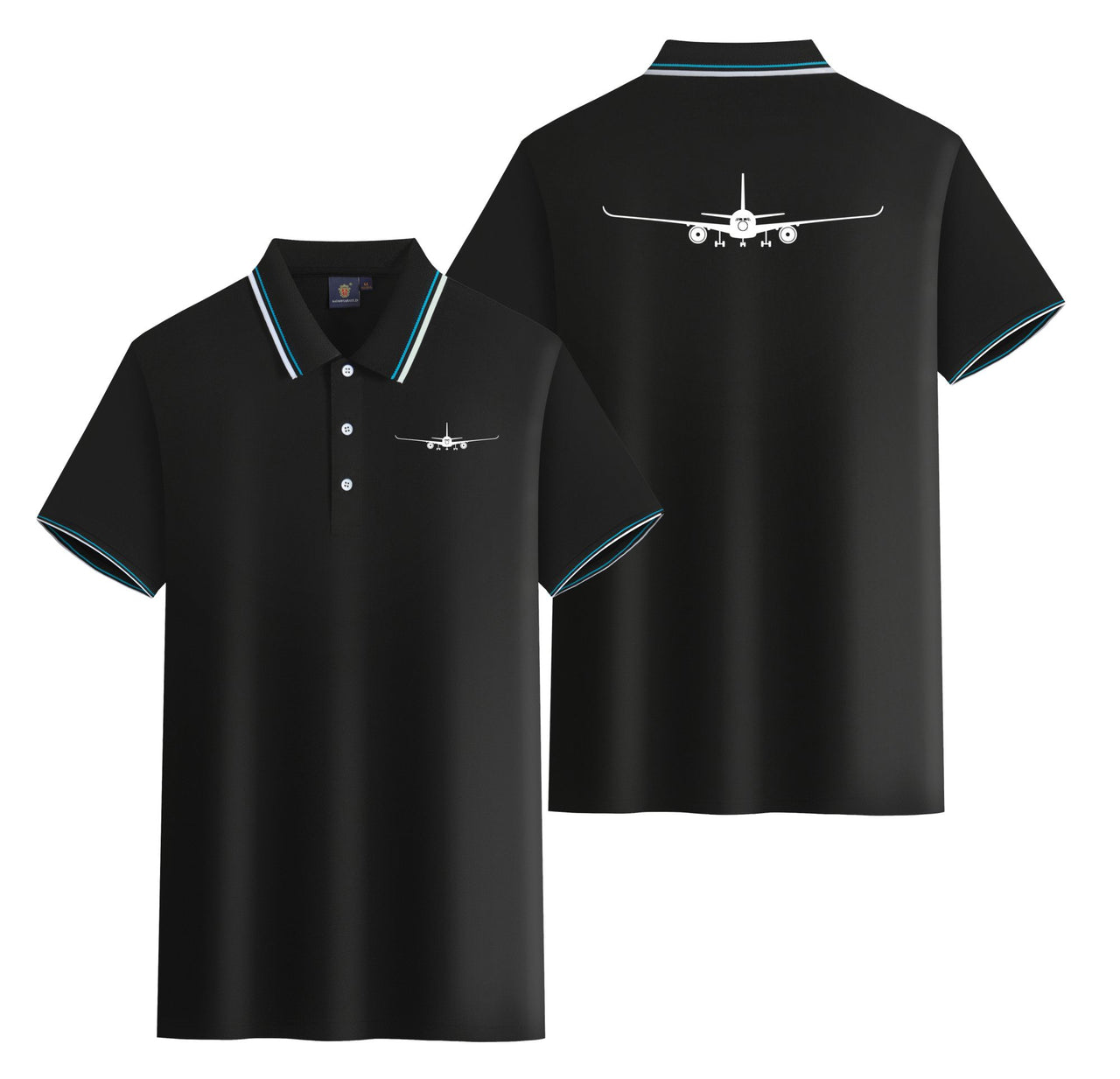 Airbus A350 Silhouette Designed Stylish Polo T-Shirts (Double-Side)