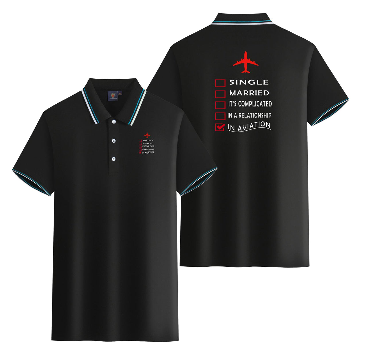 In Aviation Designed Stylish Polo T-Shirts (Double-Side)