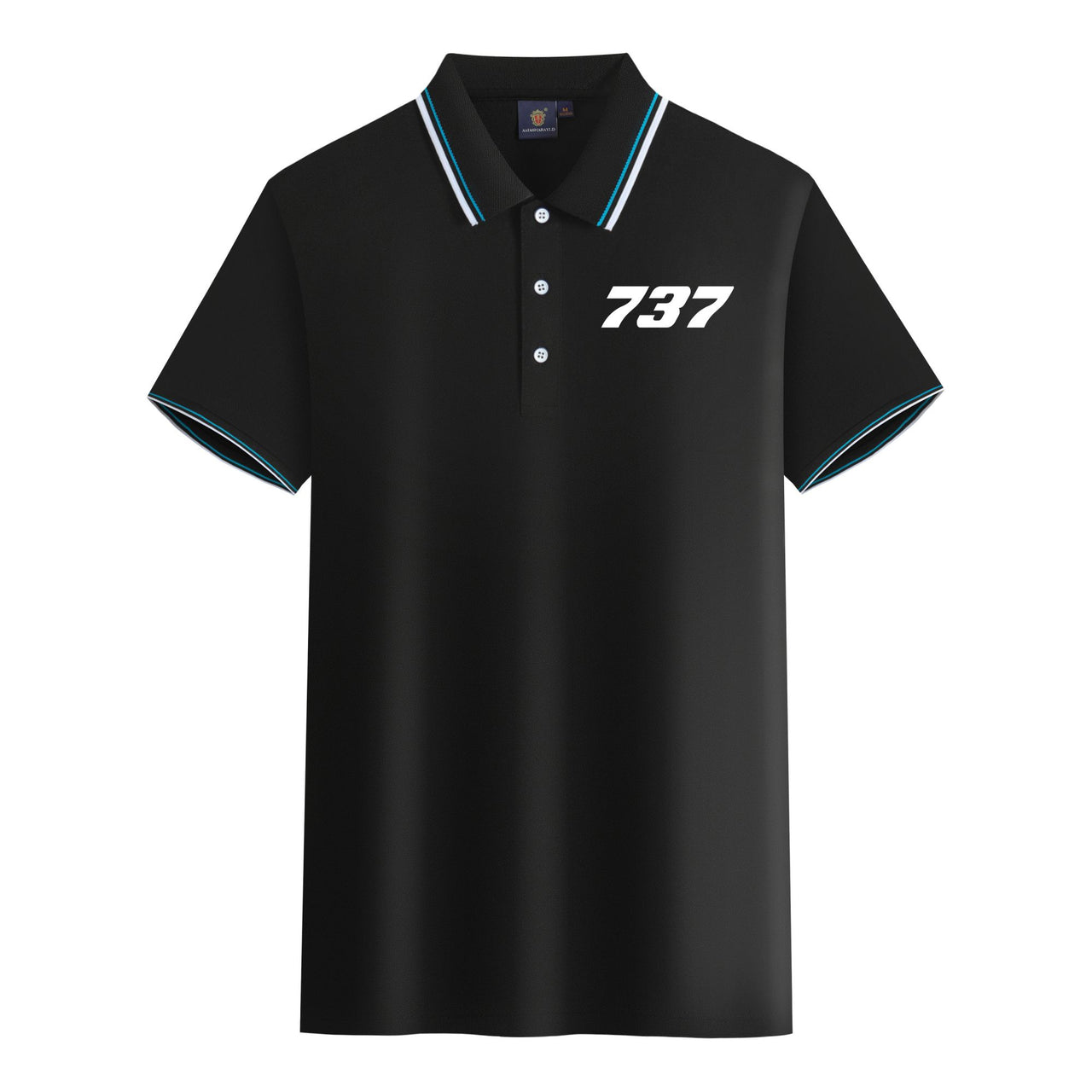 737 Flat Text Designed Stylish Polo T-Shirts