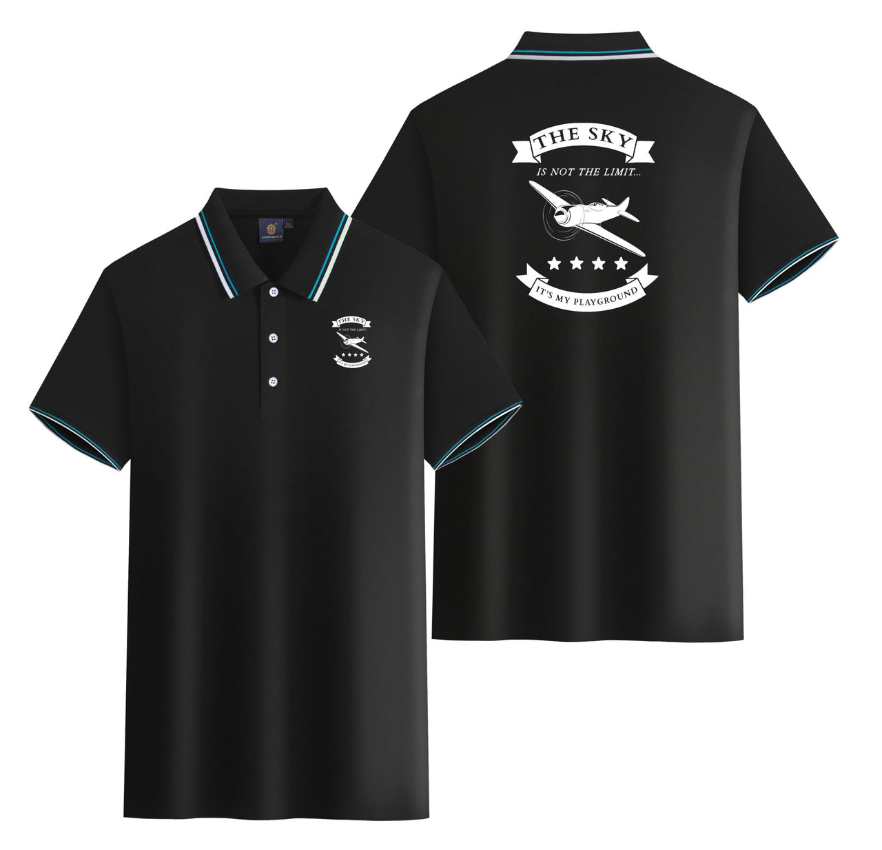 The Sky is not the limit, It's my playground Designed Stylish Polo T-Shirts (Double-Side)