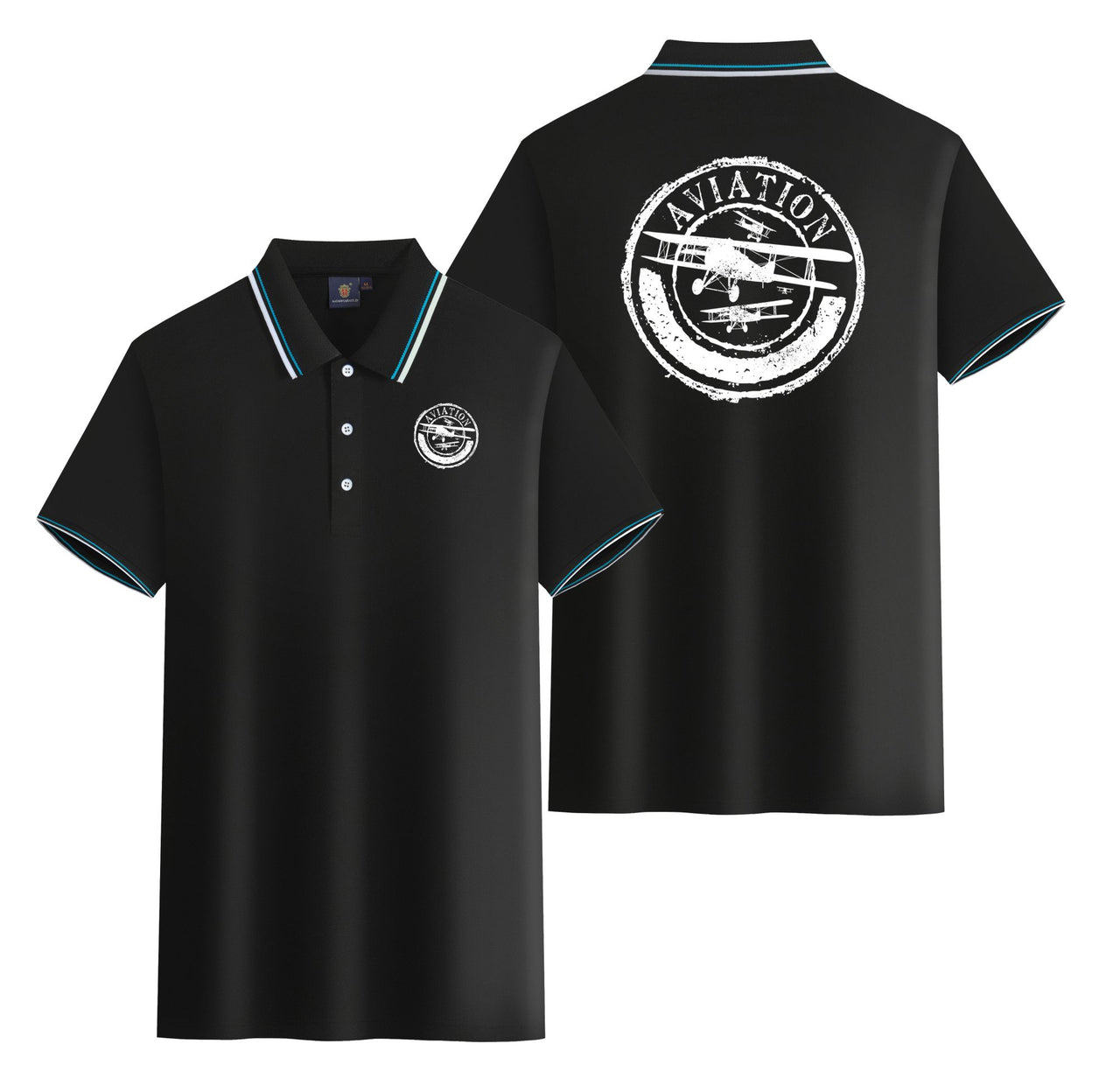 Aviation Lovers Designed Stylish Polo T-Shirts (Double-Side)