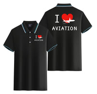 Thumbnail for I Love Aviation Designed Stylish Polo T-Shirts (Double-Side)