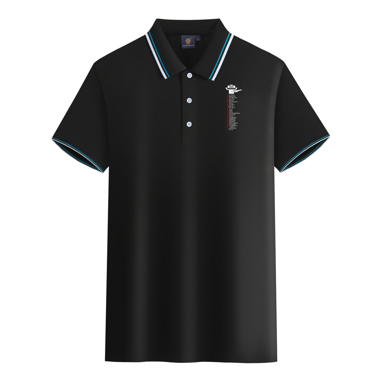 Aviation Alphabet Designed Stylish Polo T-Shirts