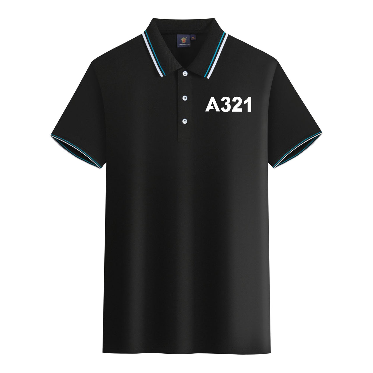A321 Flat Text Designed Stylish Polo T-Shirts