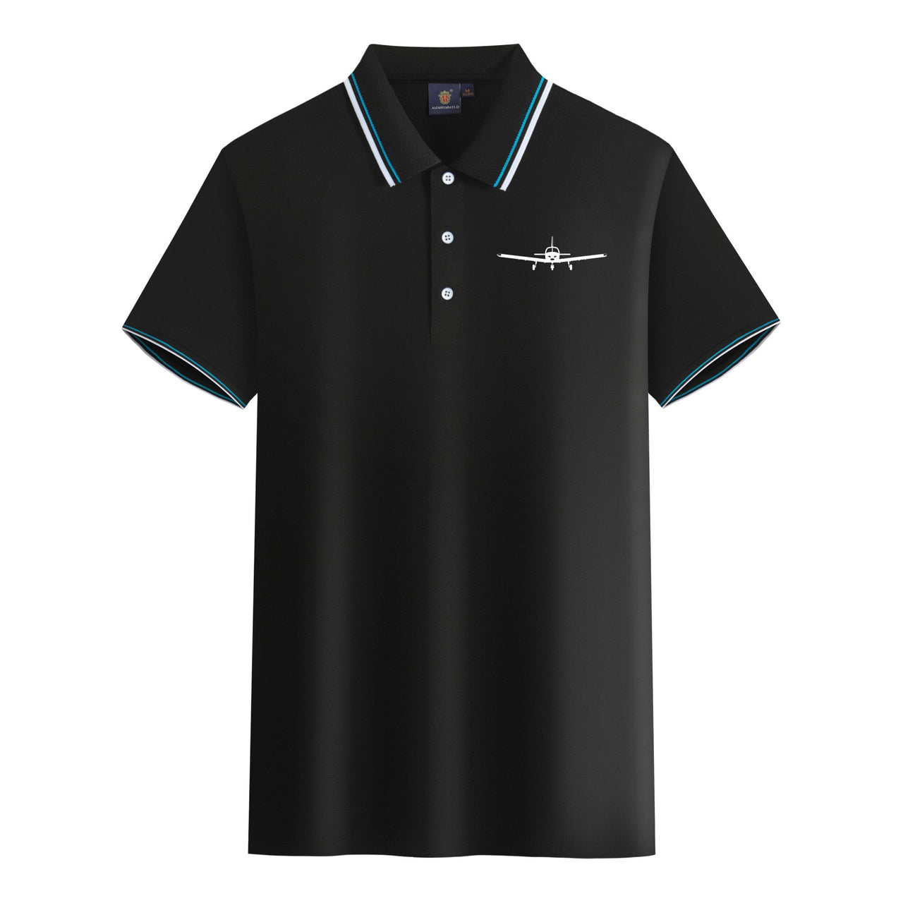 Piper PA28 Silhouette Plane Designed Stylish Polo T-Shirts