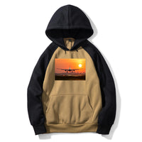 Thumbnail for Amazing Airbus A330 Landing at Sunset Designed Colourful Hoodies