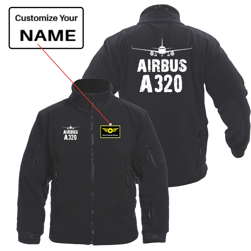Airbus A320 & Plane Designed Fleece Military Jackets (Customizable)