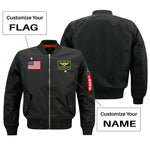 Custom Flag & Name with "Special Badge" Designed Pilot Jackets