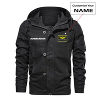 Thumbnail for Bombardier & Text Designed Cotton Jackets