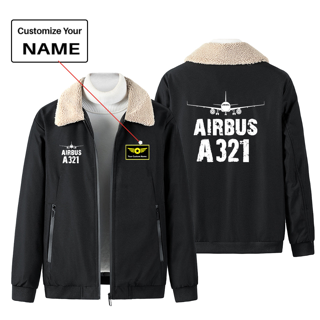 Airbus A321 & Plane Designed Winter Bomber Jackets