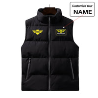 Thumbnail for Born To Fly & Badge Designed Puffy Vests