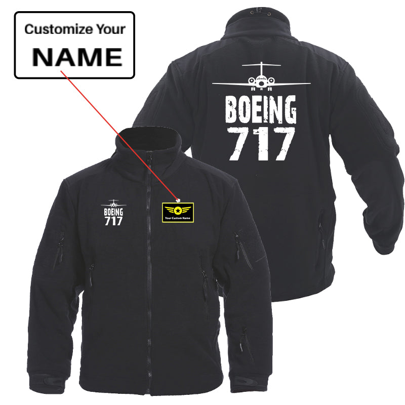 Boeing 717 & Plane Designed Fleece Military Jackets (Customizable)