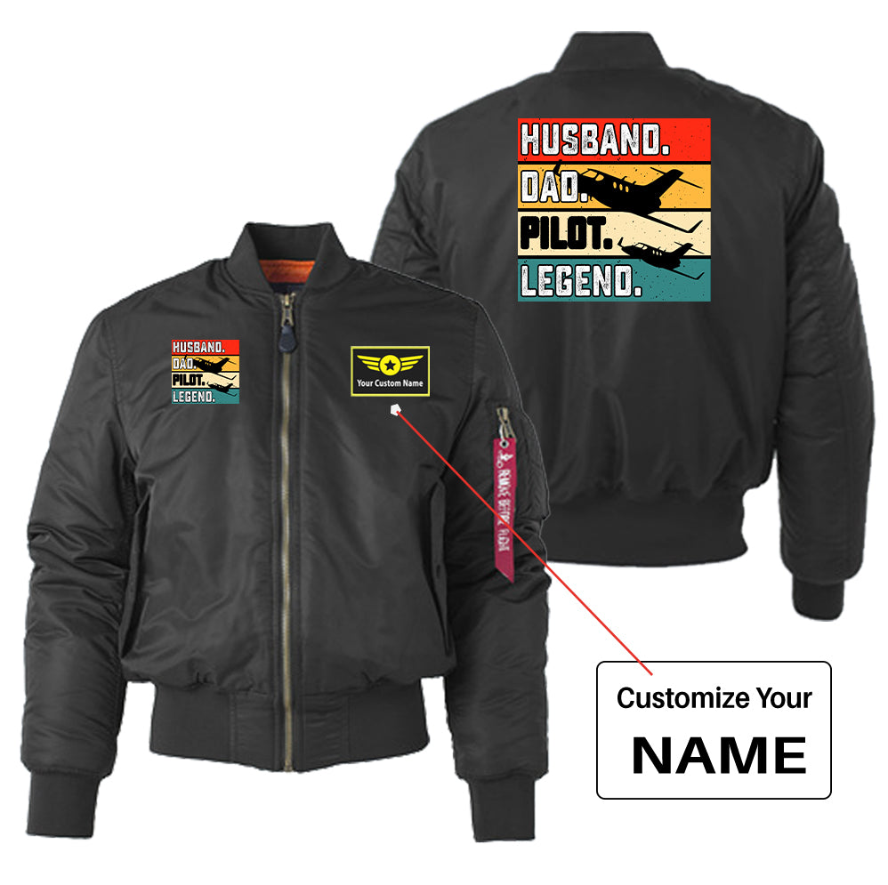 Husband & Dad & Pilot & Legend Designed "Women" Bomber Jackets