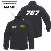 Thumbnail for 767 Flat Text Designed Fleece Military Jackets (Customizable)