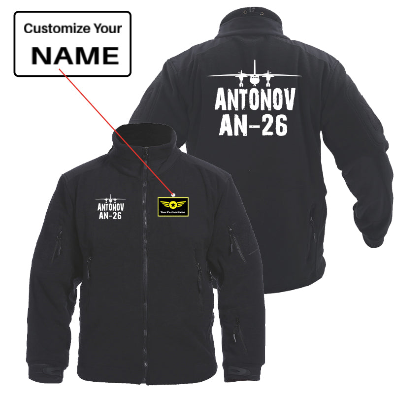 Antonov AN-26 & Plane Designed Fleece Military Jackets (Customizable)