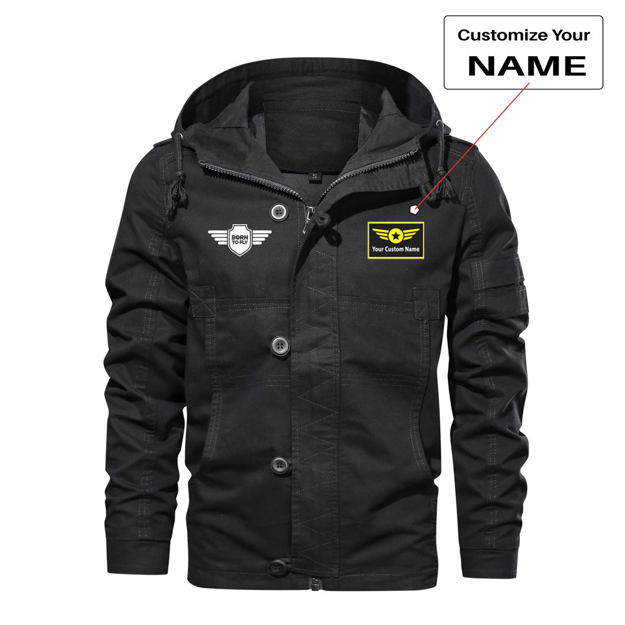 Born To Fly & Badge Designed Cotton Jackets