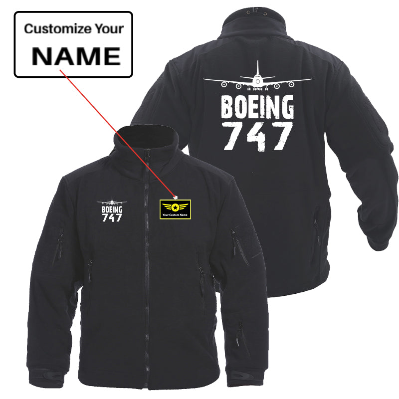 Boeing 747 & Plane Designed Fleece Military Jackets (Customizable)