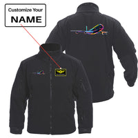 Thumbnail for Multicolor Airplane Designed Fleece Military Jackets (Customizable)